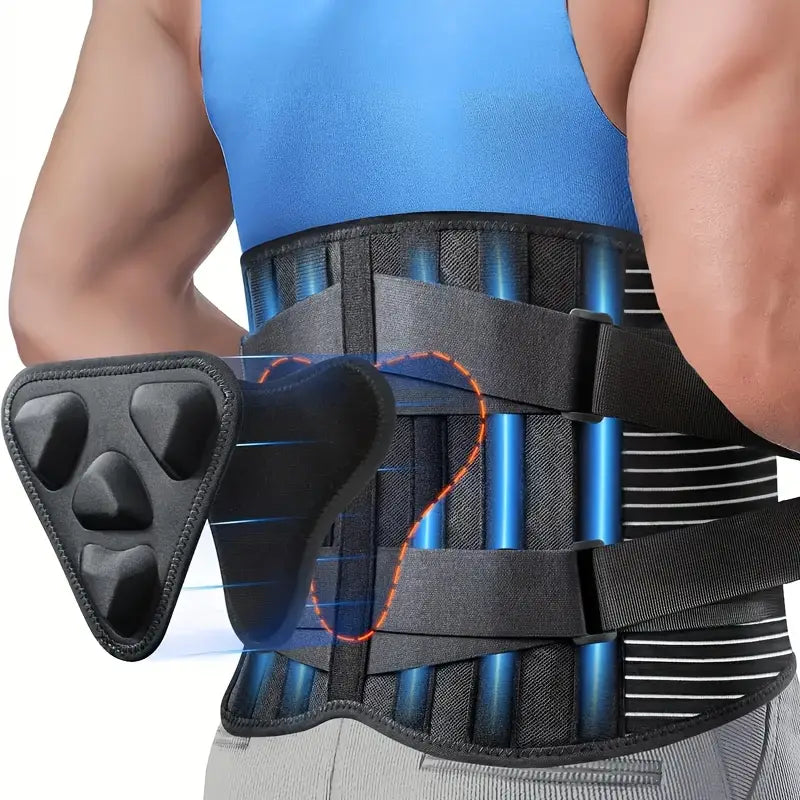Back Brace With Massaging Pad, Lumbar Support Belt Fall 2026 Wellness, Lower Back Pain Relief