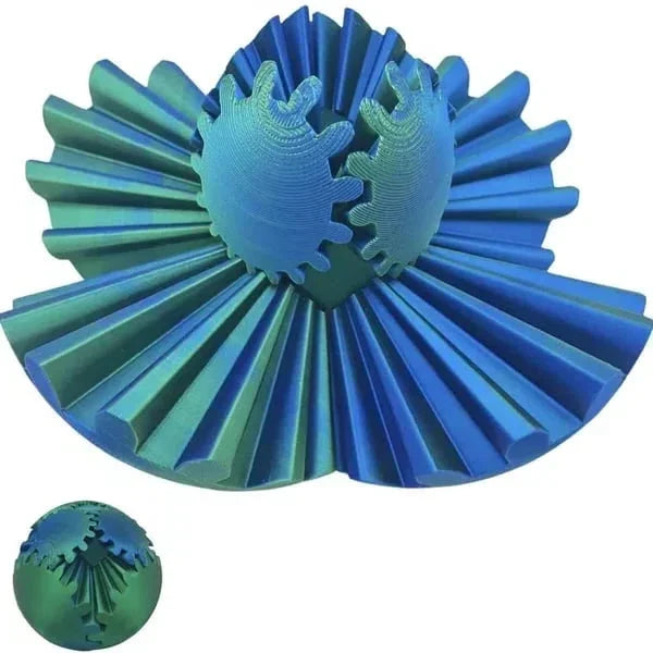 Fidget Gear Ball Steampunk 3D Printed Stress Relief