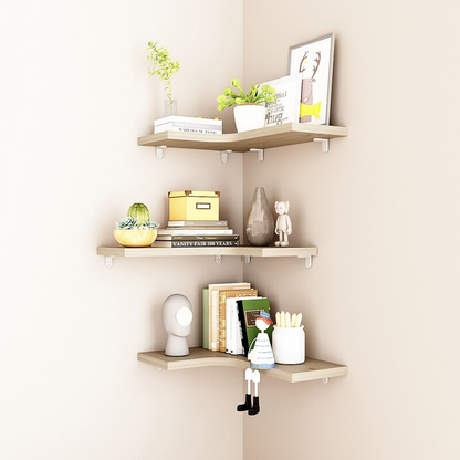 CasaFinesse™ Wooden Corner Shelves