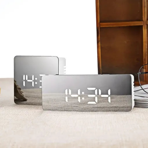 Digital Alarm Clock Mirror Bedside Clock With LED Time Date Temperature TikTok Viral Fall 2026 Gift