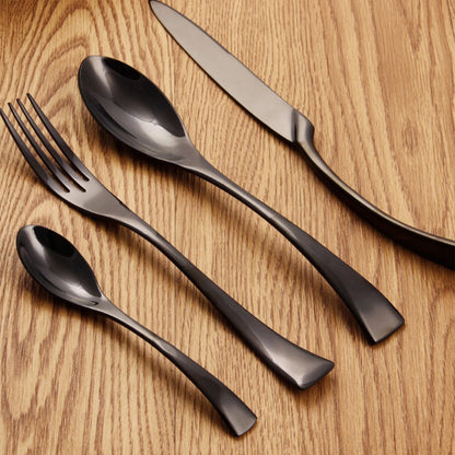CasaFinesse™ Gloss Black Cutlery Set