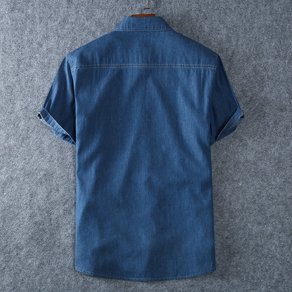 ModeMans™ Denim Short-sleeved Button Down Shirt