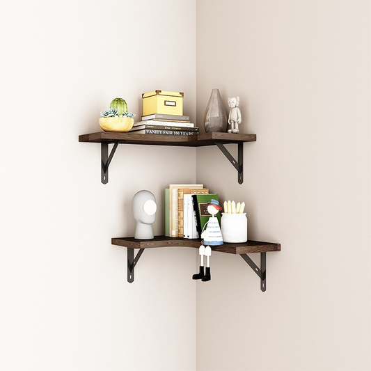 CasaFinesse™ Wooden Corner Shelves