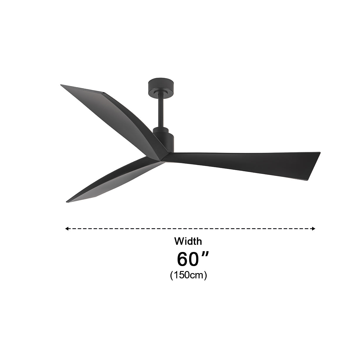 60" Contemporary Architecture Ceiling Fan with 3 Blades