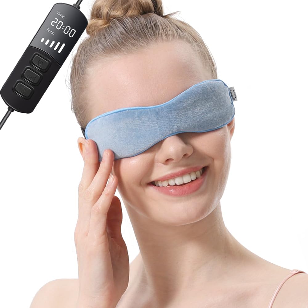 Eye Heating Pad Mask Blue Heat Therapy Eye Mask For Dry Eyes Relief Graphene Technology Fall 2025 Trend Gift