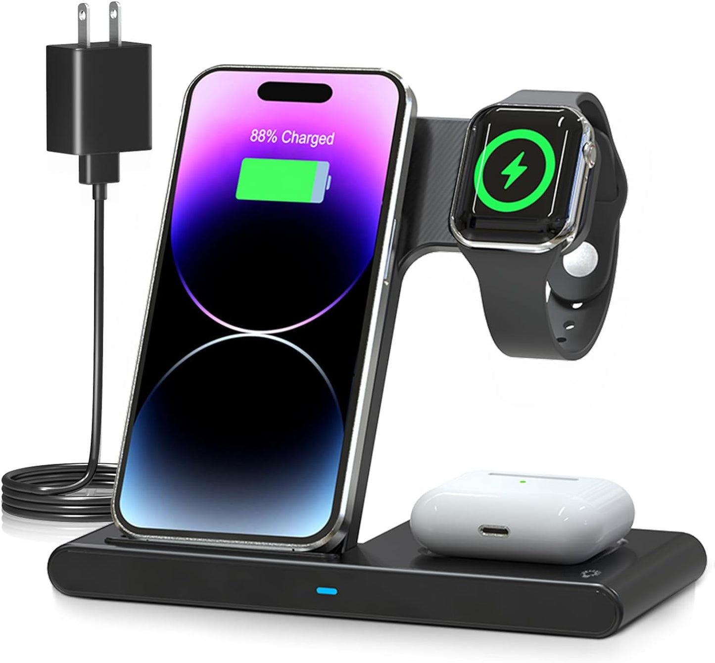 Wireless Charger Stand 3in1 For iPhone Watch AirPods Fast Charge Dock Back To School 2026 TikTok Viral