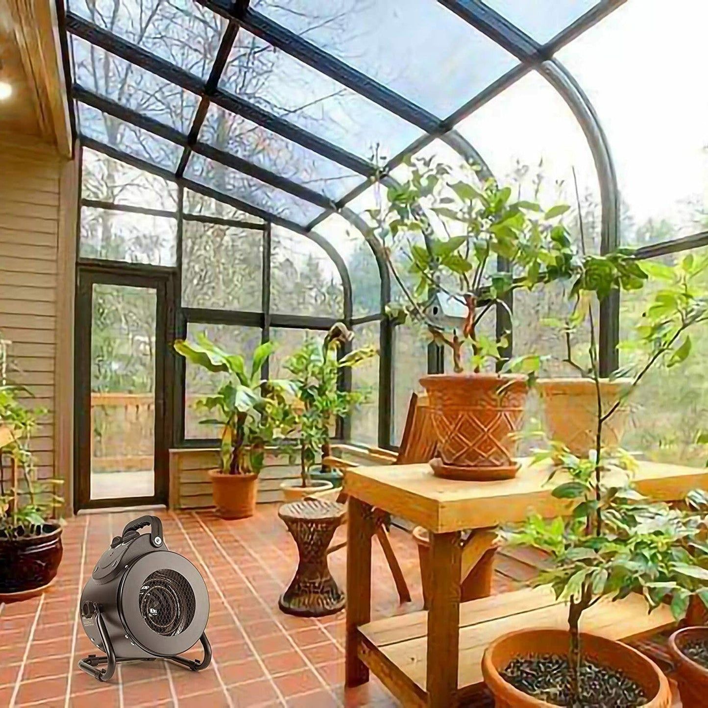 Electric Heater for Greenhouse IPX4 Metal Housing Fast Heating for Grow Tent and Office Anthracite Winter 2026 Ready
