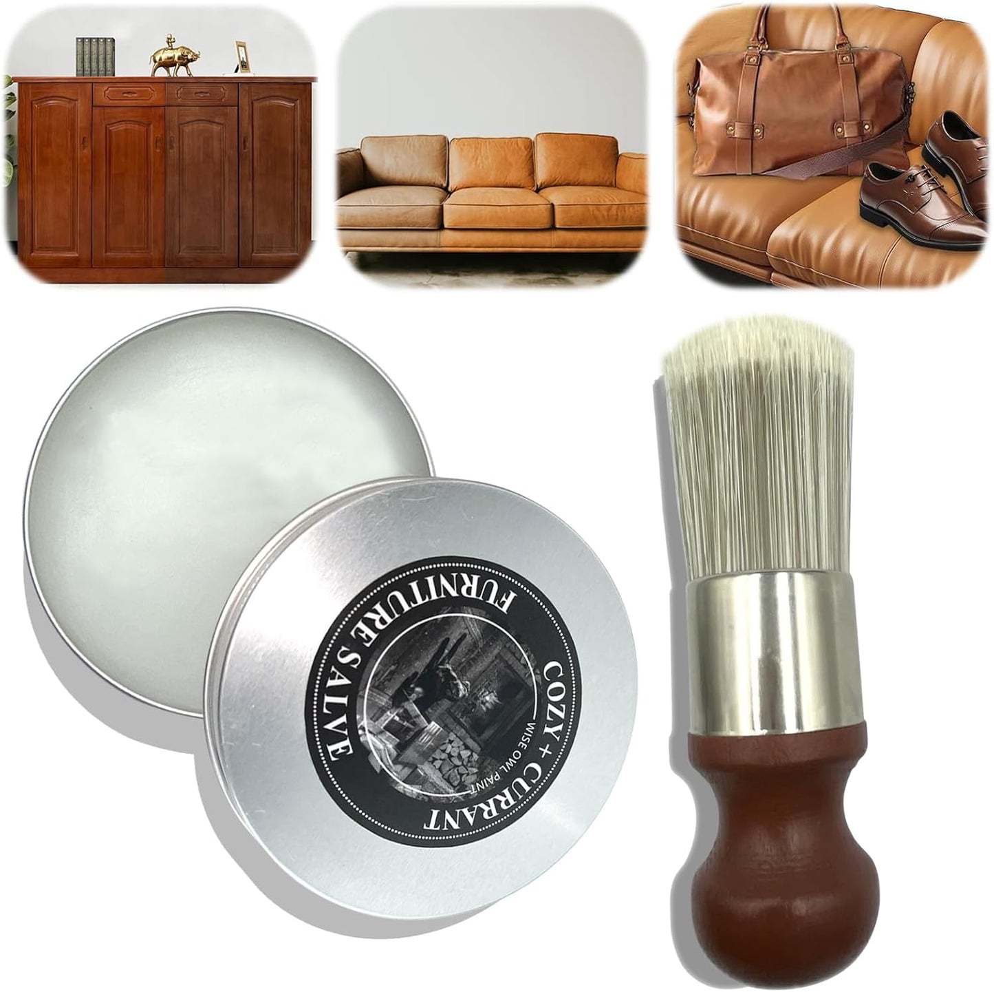 Leather Care Kit With Salve And Brush For Leather And Wood Furniture Care Restores Shine Fall 2026 Home Maintenance