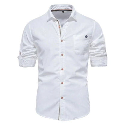 ModeMans™ Pure Cotton Single-Pocket Shirt