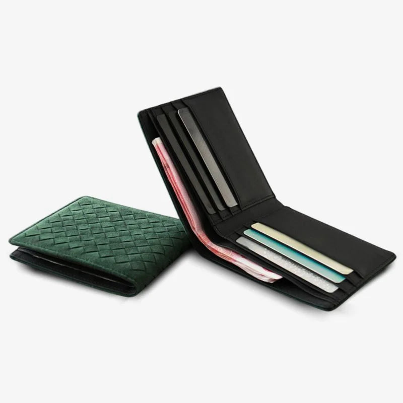 Alcantara Feel Woven BiFold Wallet Luxury Gift Idea