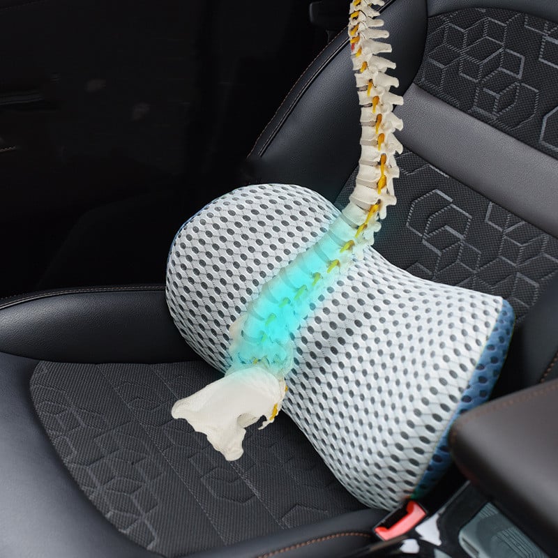 Lumbar Support Cushion – Ergonomic Back Pain Relief For Desk And Car, Breathable Mesh Cover, Fall 2025 Comfort