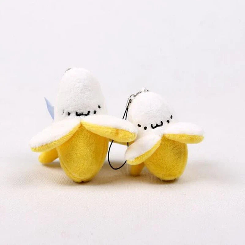 7cm Cute Banana Plush Toy Keychain Pendant, Soft Stuffed Animal with Random Facial Expression, Adorable Plushies Accessory