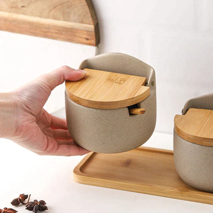 CasaFinesse™ Minimalist Wooden Seasoning Jar