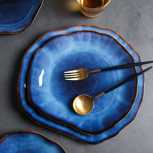 CasaFinesse™ Luxury Ceramic Blue Plates