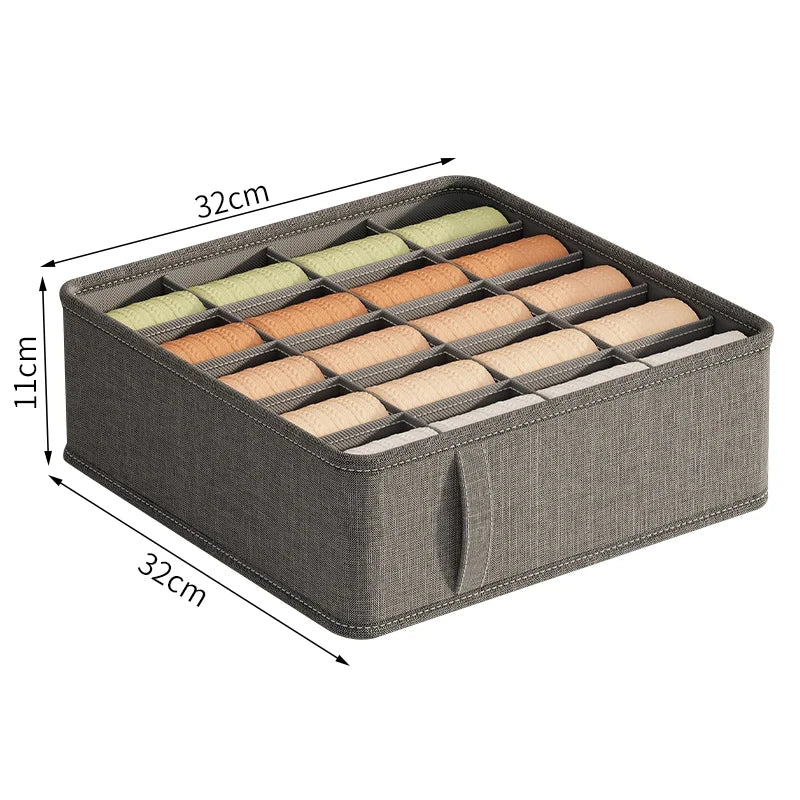 Polyester Sock Bra Organizer Box with 20 Grids - Home Organizers for Drawers & Cabinets