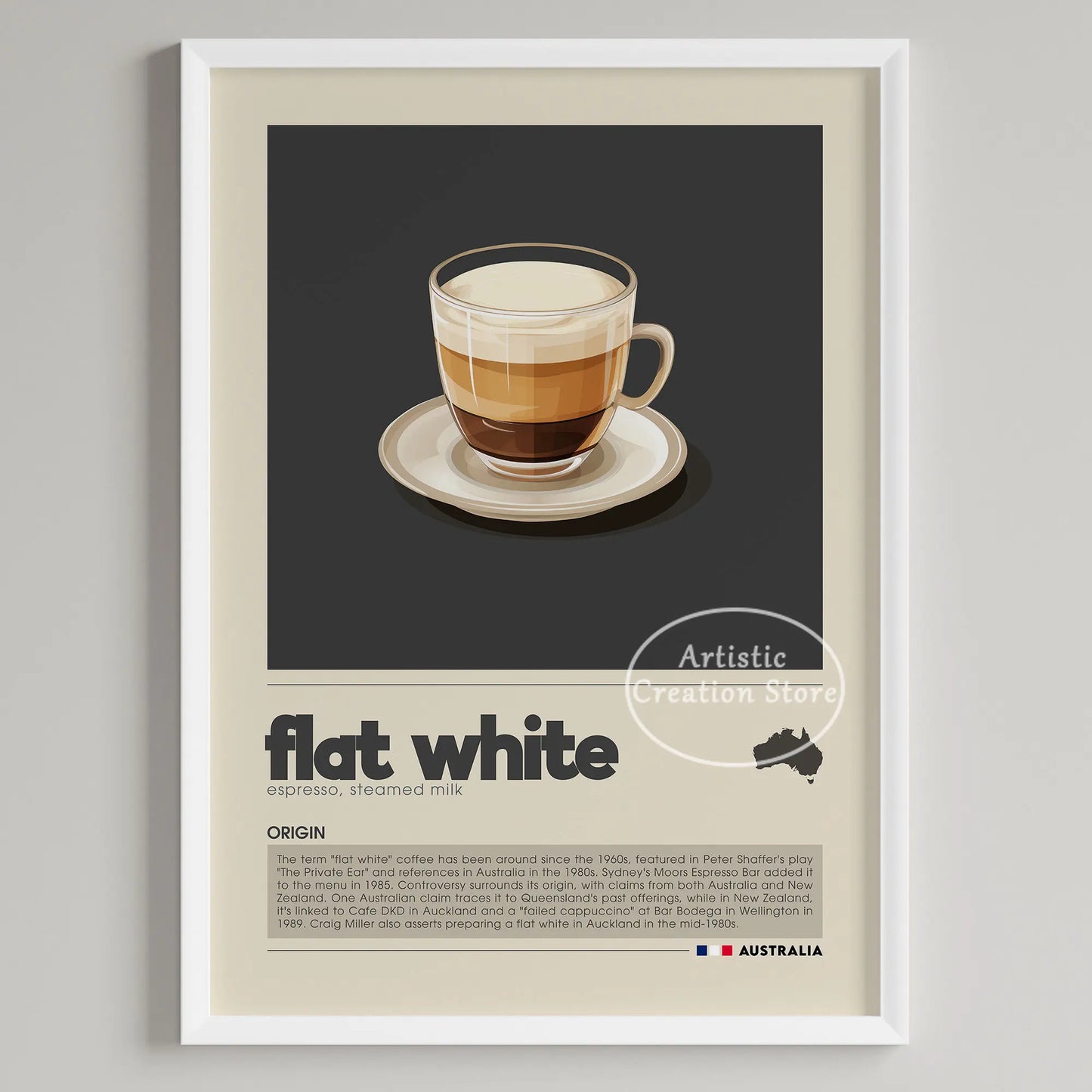 Coffee Wall Art Six Panel Minimalist Kitchen Cafe Decor