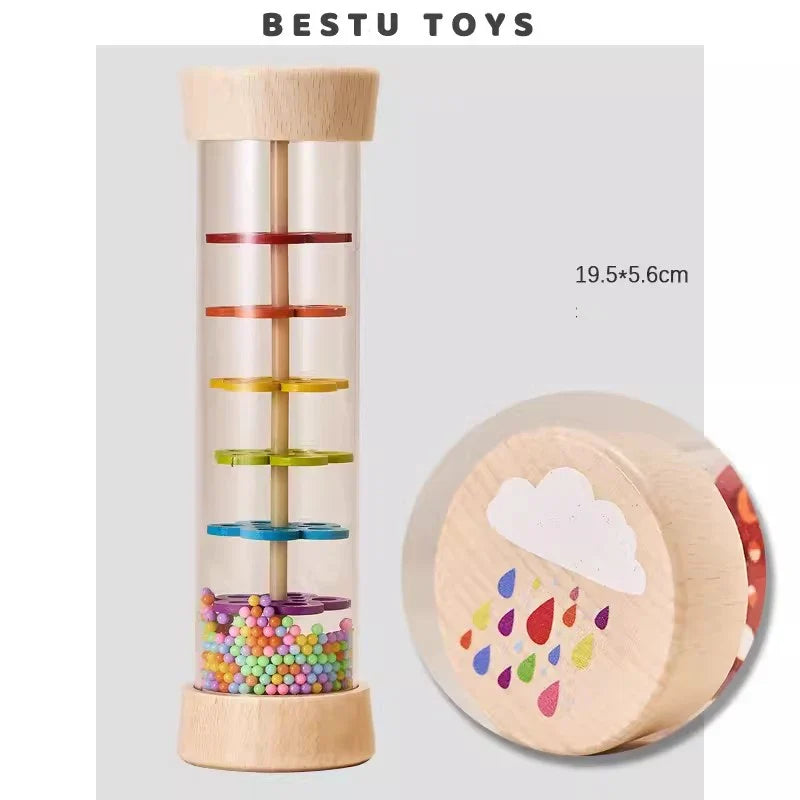 Wooden Rain Sound Pipe Toy - Fun Hourglass Music Shaker for Infants, Early Education Gift, Engaging Simulation Rain Sounds