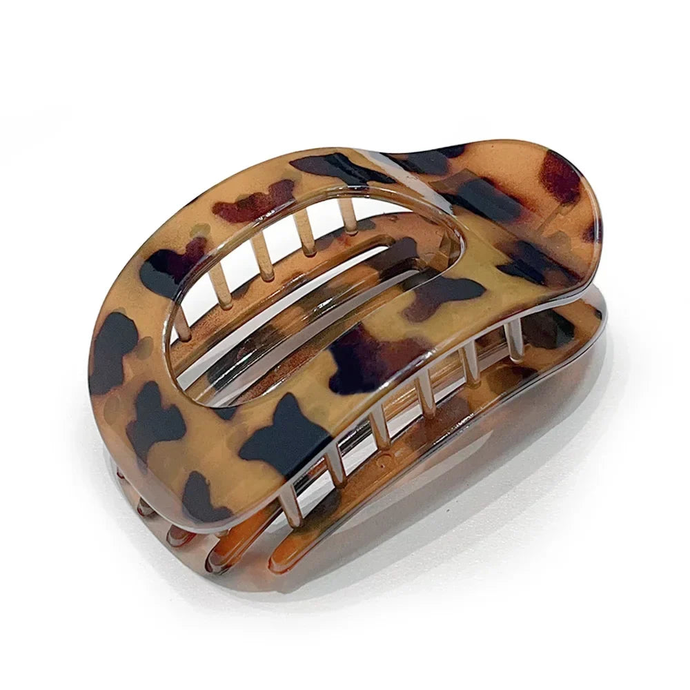 Hair Claw Clip Oval Design Leopard Print Acrylic Barrettes Spring 2026 Trend Gift