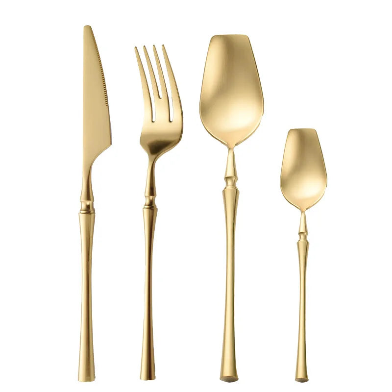 Stainless Steel 18/10 Cutlery Set - Glossy Silver Dinnerware, Matte 304 Tableware for Gifts