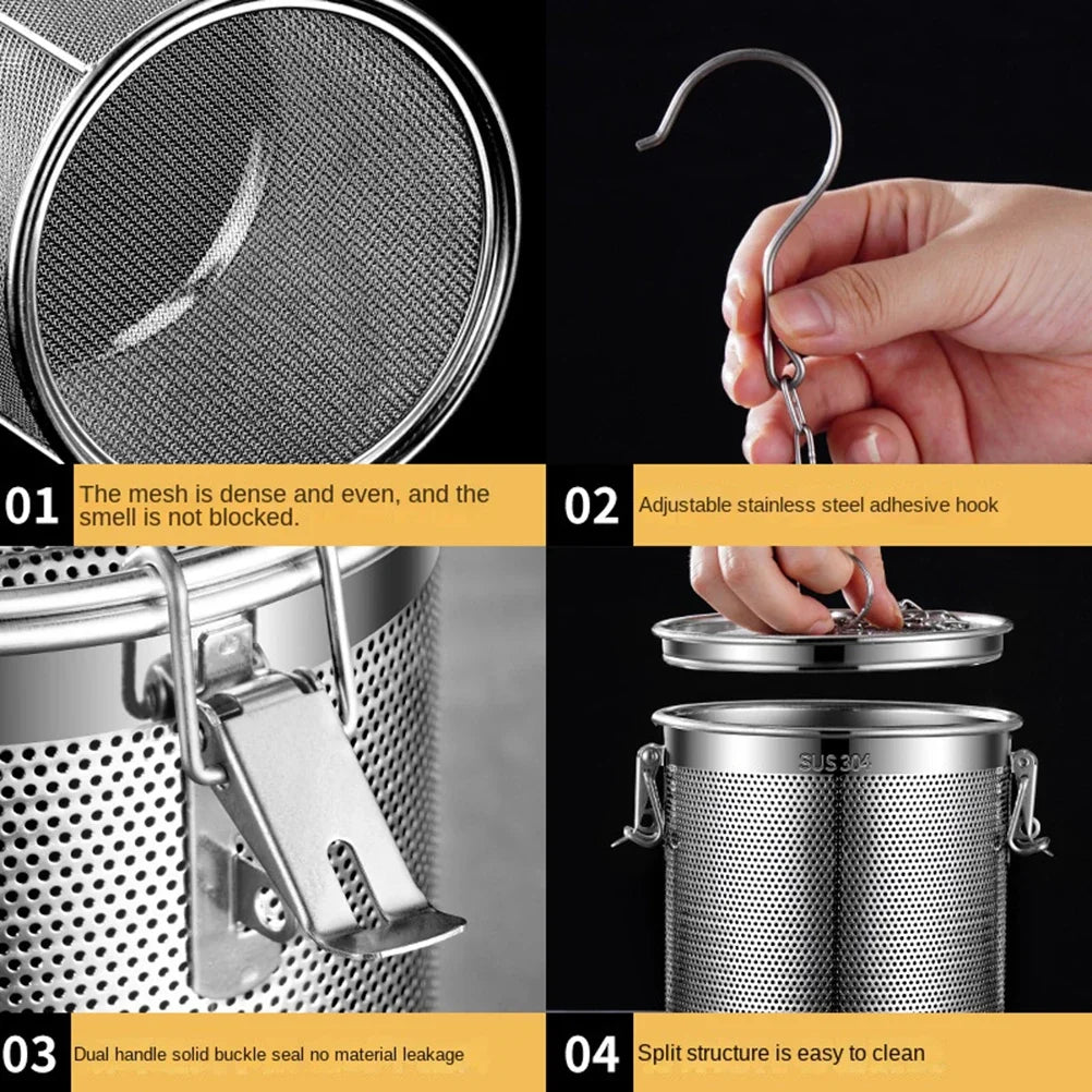 Seasoning Basket Fine Mesh Brine Strainer With Chain Hook Rust-Proof Kitchen Essential Fall 2026 Trend