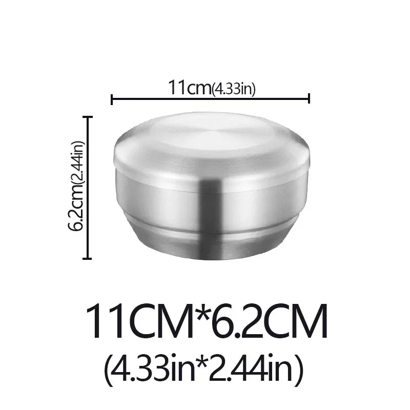 Stainless Steel Double Layer Rice Bowl With Lid Insulated