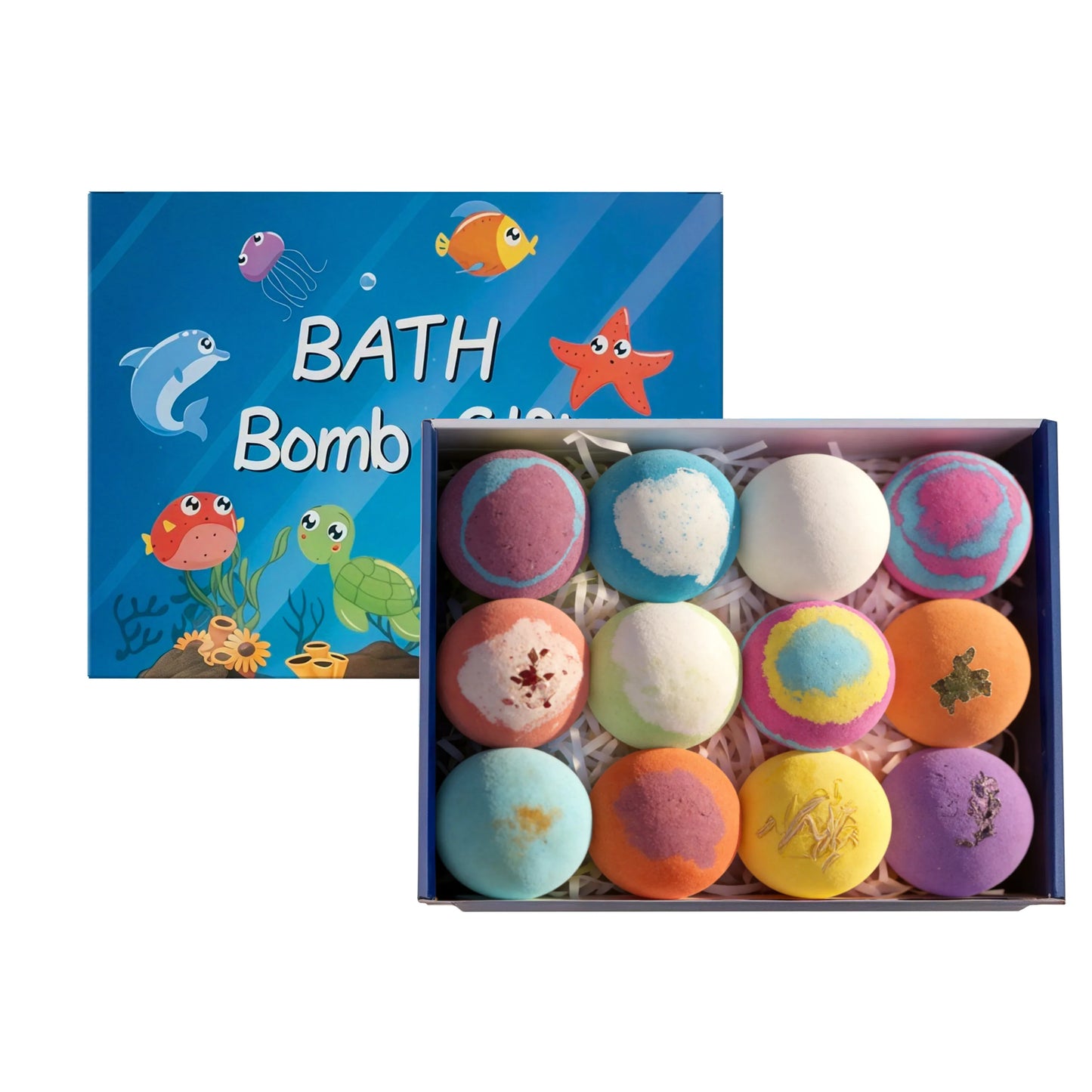 Kids Bath Bombs Set 6 Pcs Colorful Fizzy With Surprise Inside Moisturizing Formula Birthday Gift