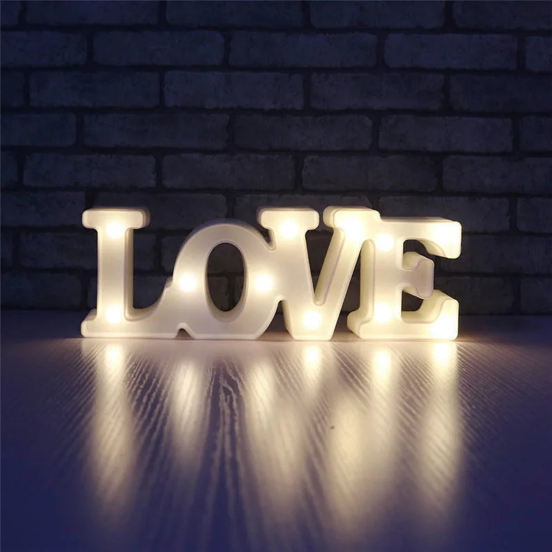 Romantic Love LED Lamp - Battery-Operated Night Light, Perfect Valentine's Day Gift for Weddings, Parties, and Home Decor