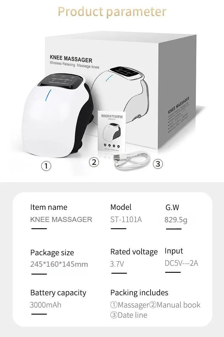 Smart Cordless Knee Massager with Vibration & Heat – Joint Pain Relief Gift for Seniors 2026
