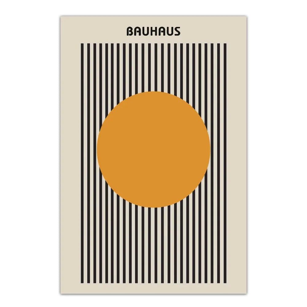 Modern Bauhaus Geometric Wall Art Prints Three Piece Set