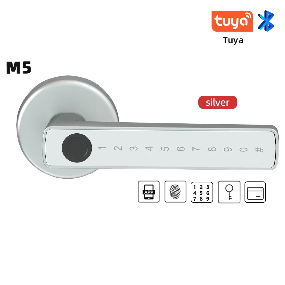 Smart Door Lock Fingerprint Bluetooth Tuya Digital Electronic Lock Smart Home 2025 Keyless Multi Access