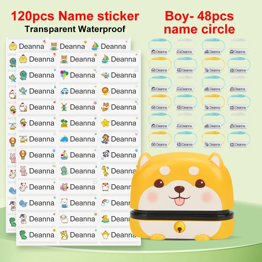 Customized Name Stamp Set - Engraved Waterproof Baby Name Seal, Perfect Kindergarten Gift