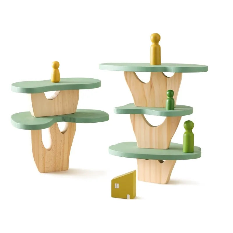 Montessori Stacking Toy Wooden Tree Block Stacker Kids Educational Fall 2025 Fine Motor Skills