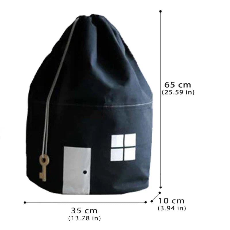 Toy Storage Bag Kids Drawstring Organizer Storage Container Back To School 2025 Portable Clean Up Solution