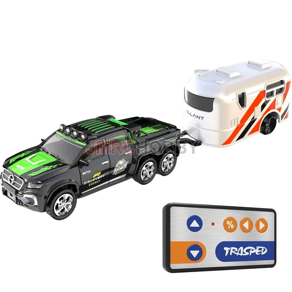 Alloy RC Car with Trailer - 2.4GHz Remote Control Mini Vehicle for Kids & Adults