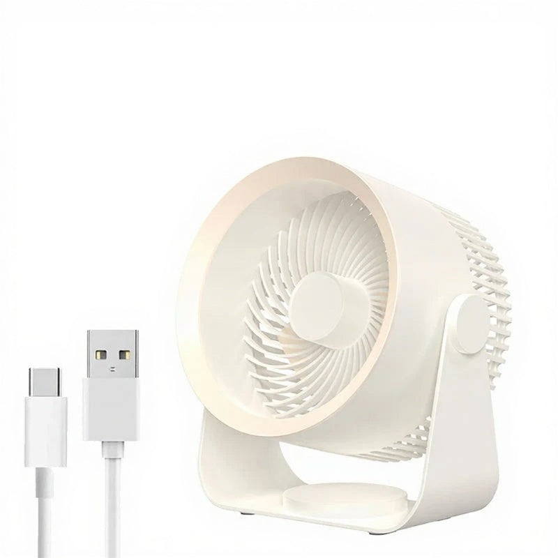 Portable Fan Battery Desk Air Circulator Quiet Summer