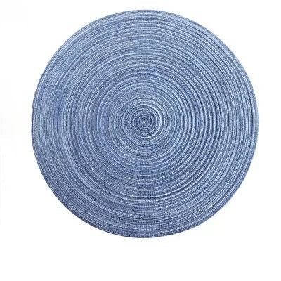 6pcs Round Woven Ramie Placemats - Non-Slip Table Mats for Dining, Kitchen & Cafe Use