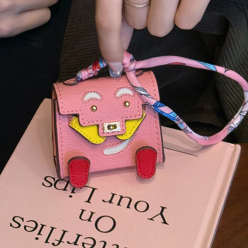 1+1 Free Birkin Inspired Mini Hand Bag - Tiny PU Leather Bag Charm