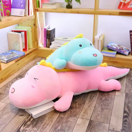 80CM Cute Dinosaur Plush Toy - Soft Cartoon Pillow for Kids