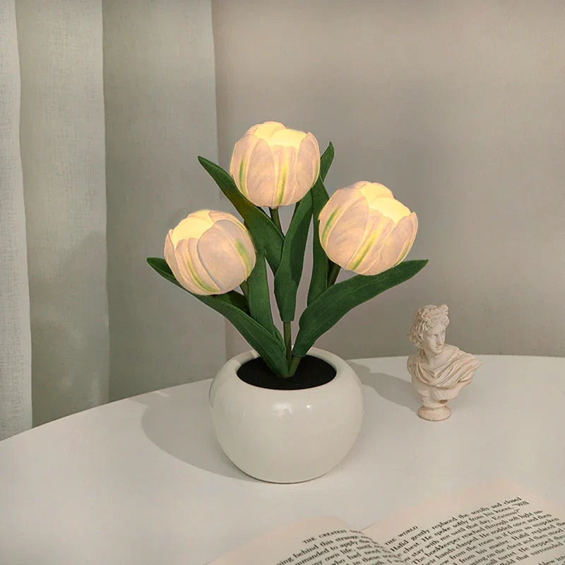 LED Night Light Tulip Table Lamp Romantic Ambient Flower Light Fall 2025 Home Decor Gift