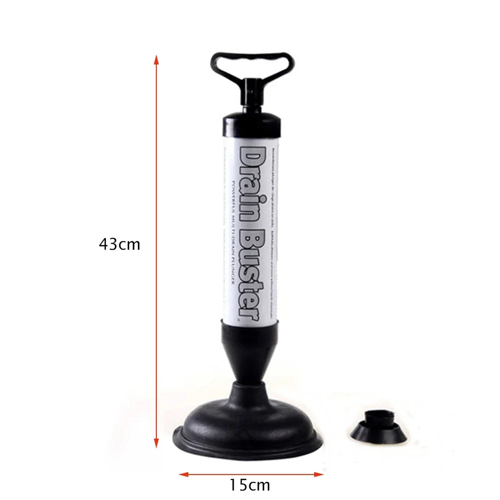 Toilet Plunger High Pressure Pump With Dual Suction Cups - Bathroom Drain Opener, Pipeline Dredge Tool