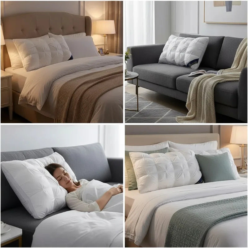 Pillow 60x30cm Cotton Filled Neck Support Hotel Pillow Spring 2026 Home Decor Gift Idea