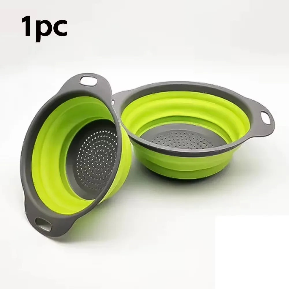 Silicone Folding Drain Basket Colander Eco Friendly Space Saving Kitchen Drainer Spring 2026