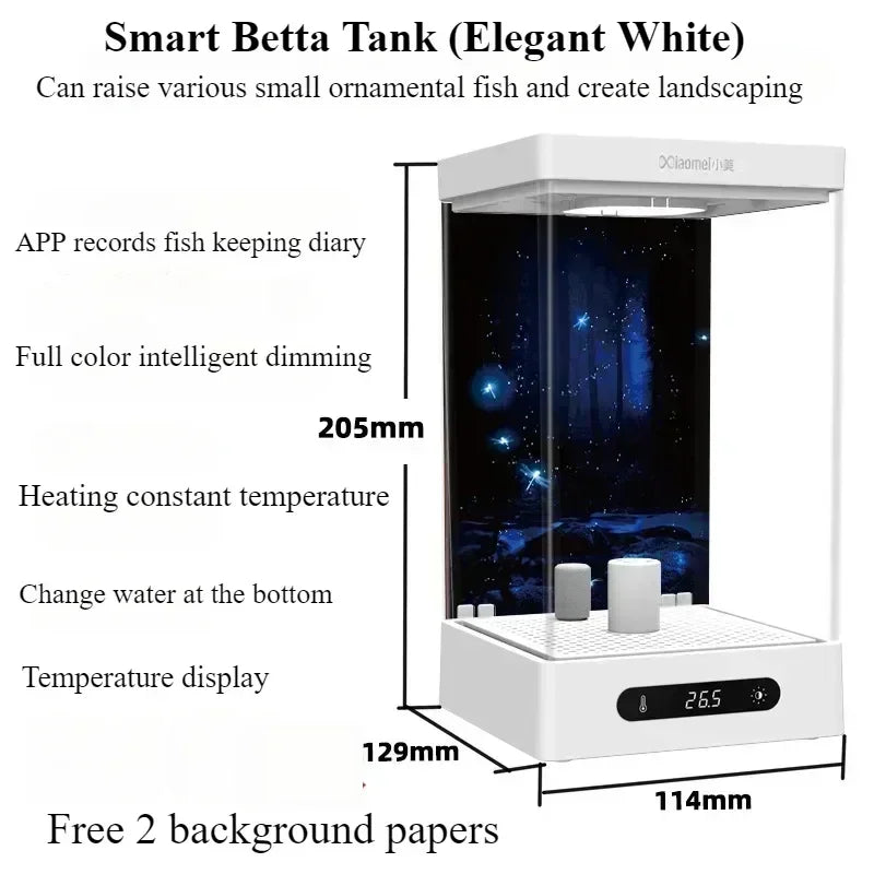 Betta Tank 2L Smart Self Circulating Desktop Aquarium Mini With Heater And LED Fall 2025 Desk Decor Low Maintenance