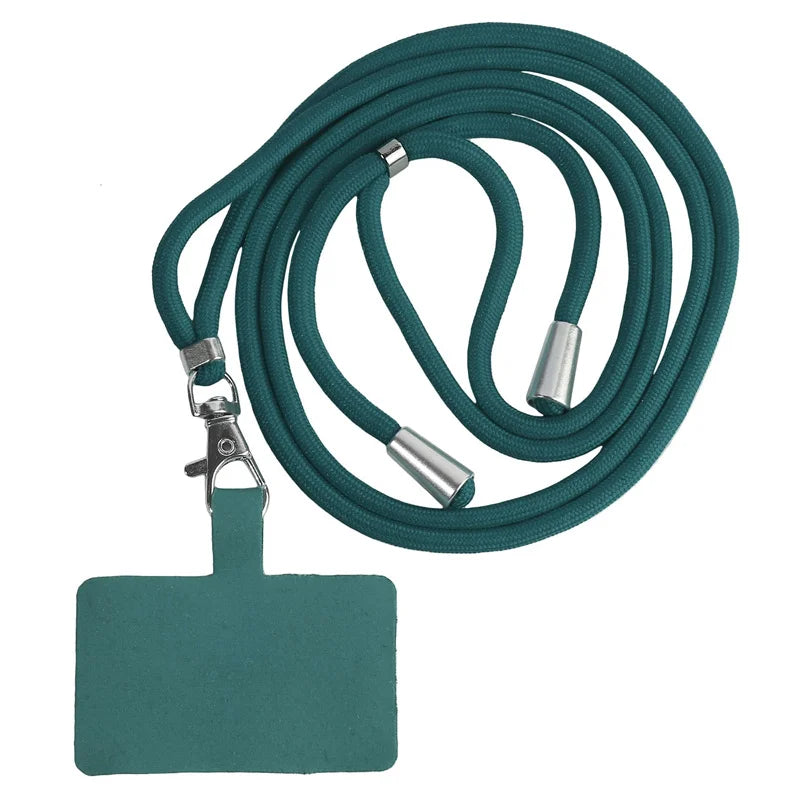 Adjustable Detachable Phone Lanyard with Card Holder & Carabiner - 13 Colors, Nylon Strap Accessory