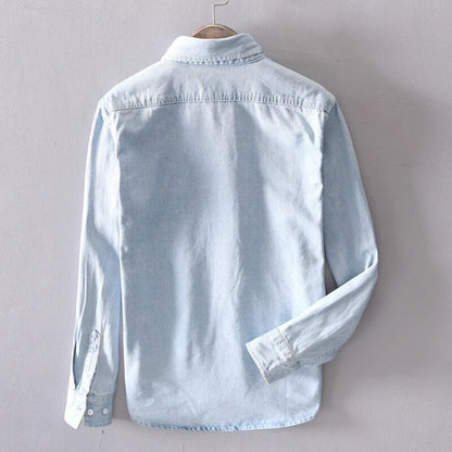ModeMans™ Pure Cotton Denim Long-Sleeve Shirt