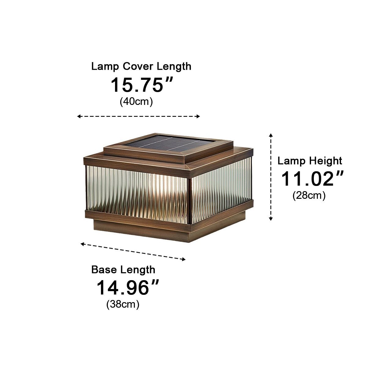 Classic Square Waterproof Outdoor Post Light Fence Pillar Lamp