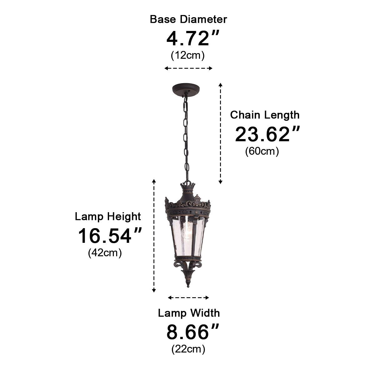 Classic Vintage European Lantern Outdoor Pendant Light