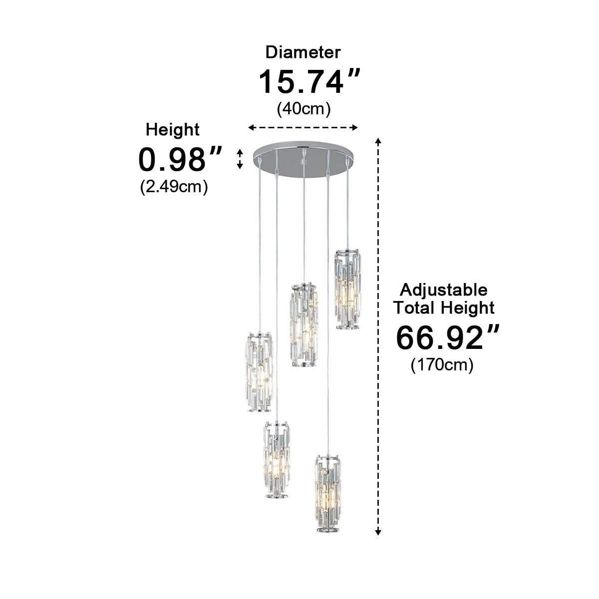Vintage Industrial Crystal Glass Pendant Light Ceiling Light