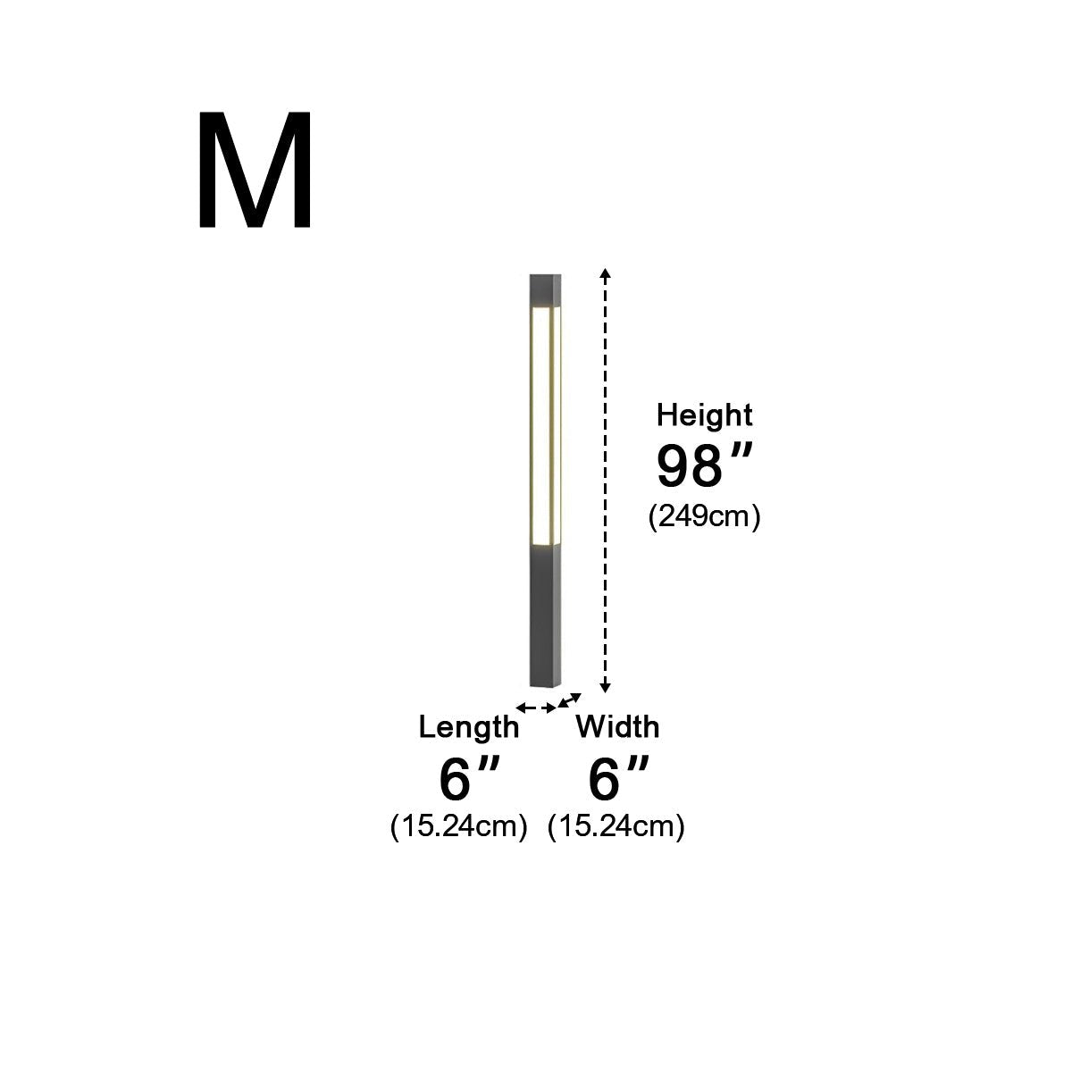 Waterproof LED Black Modern Outdoor Column Light