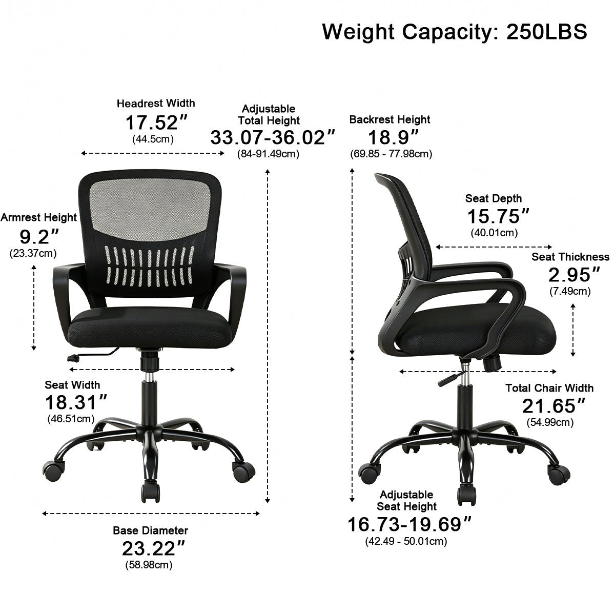 Ergonomic Reclining Office Chair with 350 lbs Capacity